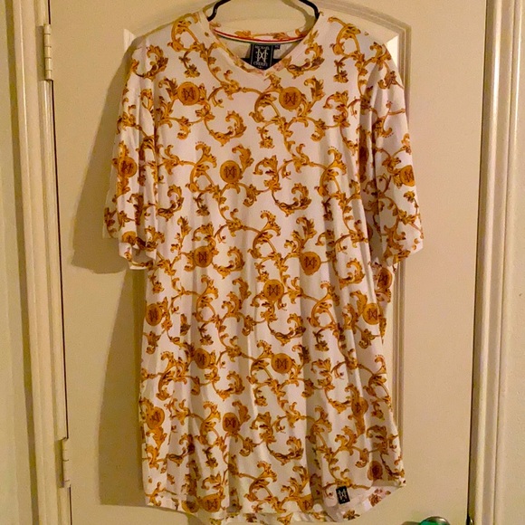 Michael Cherry designer Shirt Mens gold/white - Picture 1 of 3